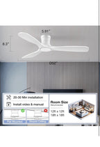 Haiku Home L Series 52" Smart Ceiling Fan Wi-Fi Indoor LED Light White with1