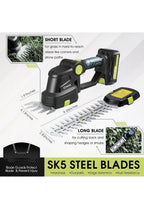 Compact Portable 2-in-1 Cordless Hedge Trimmer - Batteries and Charger Included2