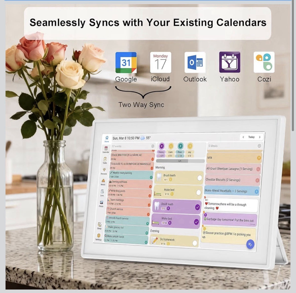 Digital Calendar 10.1 Inch Wall Plan Touch Screen WiFi picture esay to use5