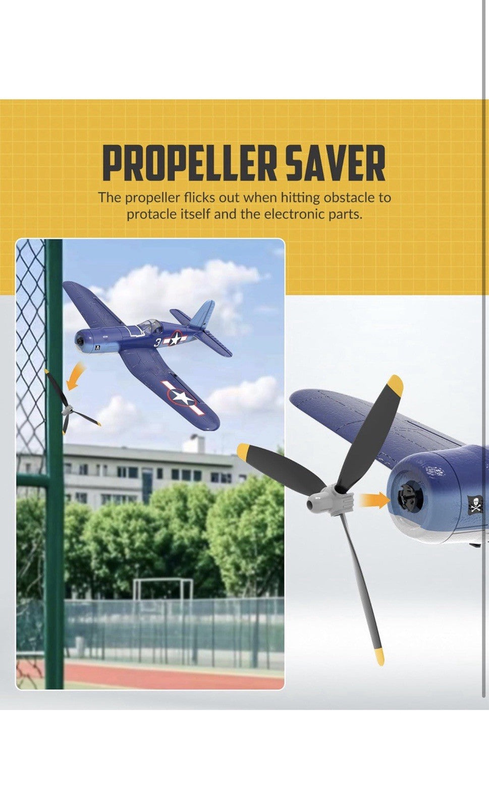 Volantex RC Corsair F4U Airplane Xpilot One Key Aerobatic RTF (761-8)4