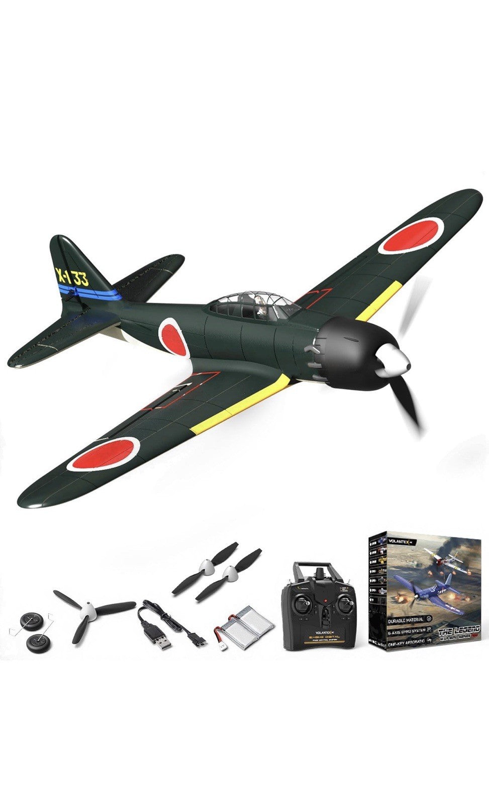 VOLANTEXRC Avión RC para principiantes, avión RC de la Segunda Guerra Mundial 4C0