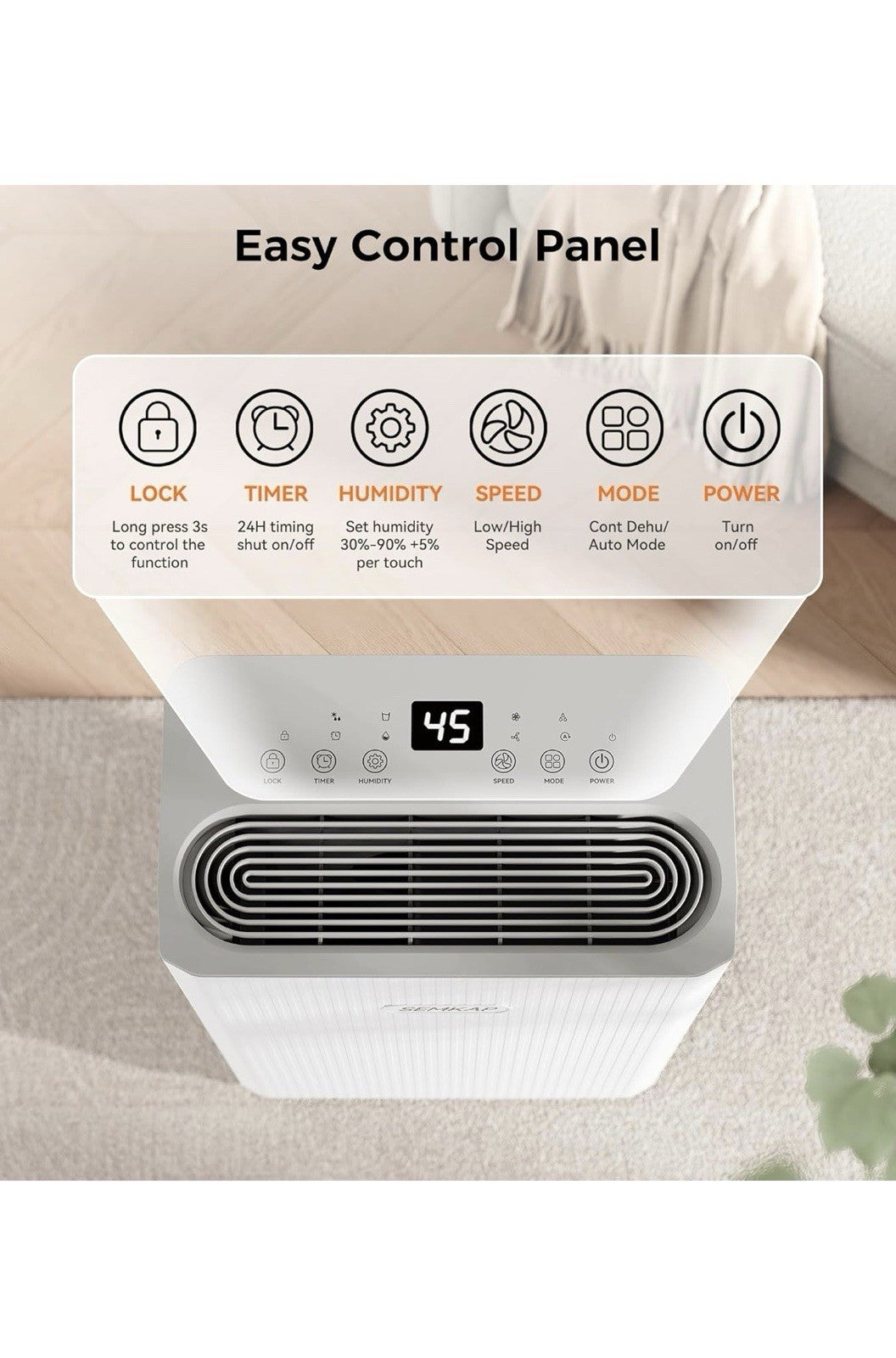 2500 Sq.Ft Dehumidifier for Basement with Drain Hose,  32 Pints Dehumidifiers fo2