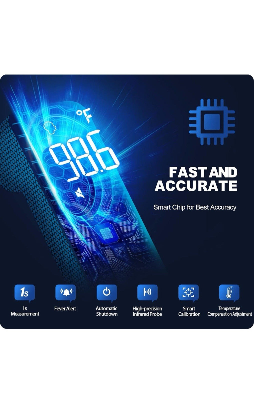 Termómetro sin contacto para adultos y niños, termómetro digital preciso para be6