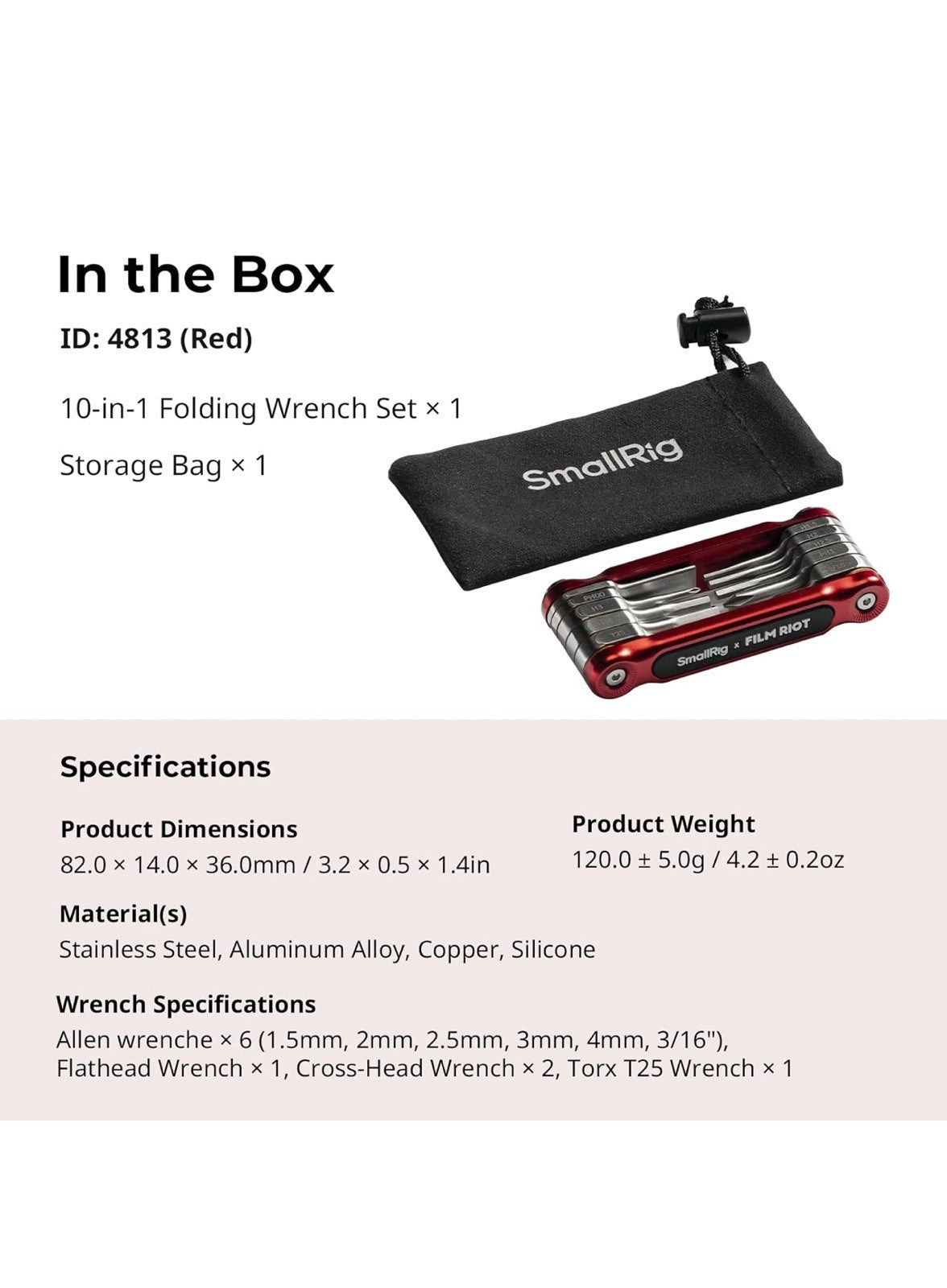 SmallRig x FILM RIOT Juego de herramientas plegables 10 en 1 con destornilladore8