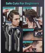 Cordless Hair Clipper Trimmer Set 9 Guide Combs Fade Blade USB-C Rechargeable7