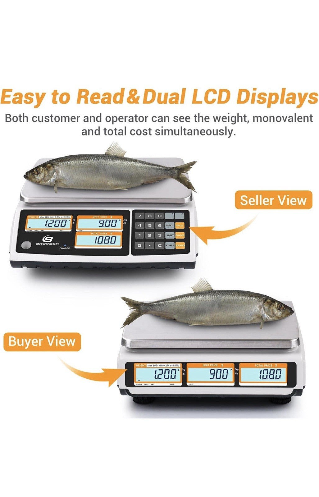 Price Computing Scale NTEP Certified for Legal Trade Rechargeable, Commercial...5