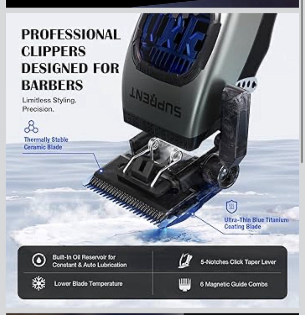 SUPRENT Cortapelos profesionales para hombres, combo de cortapelos y recortadora2