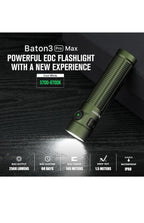 Baton3 Pro Max 2500 Lumens Rechargeable Compact EDC Flashlights with Safety Prox1