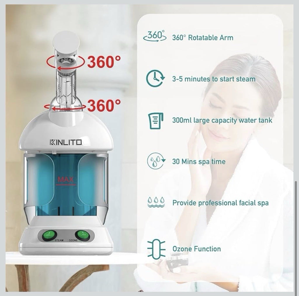 nano ionic facial steamer, Portable Facial Steamer With 360° Rotatable Arm4