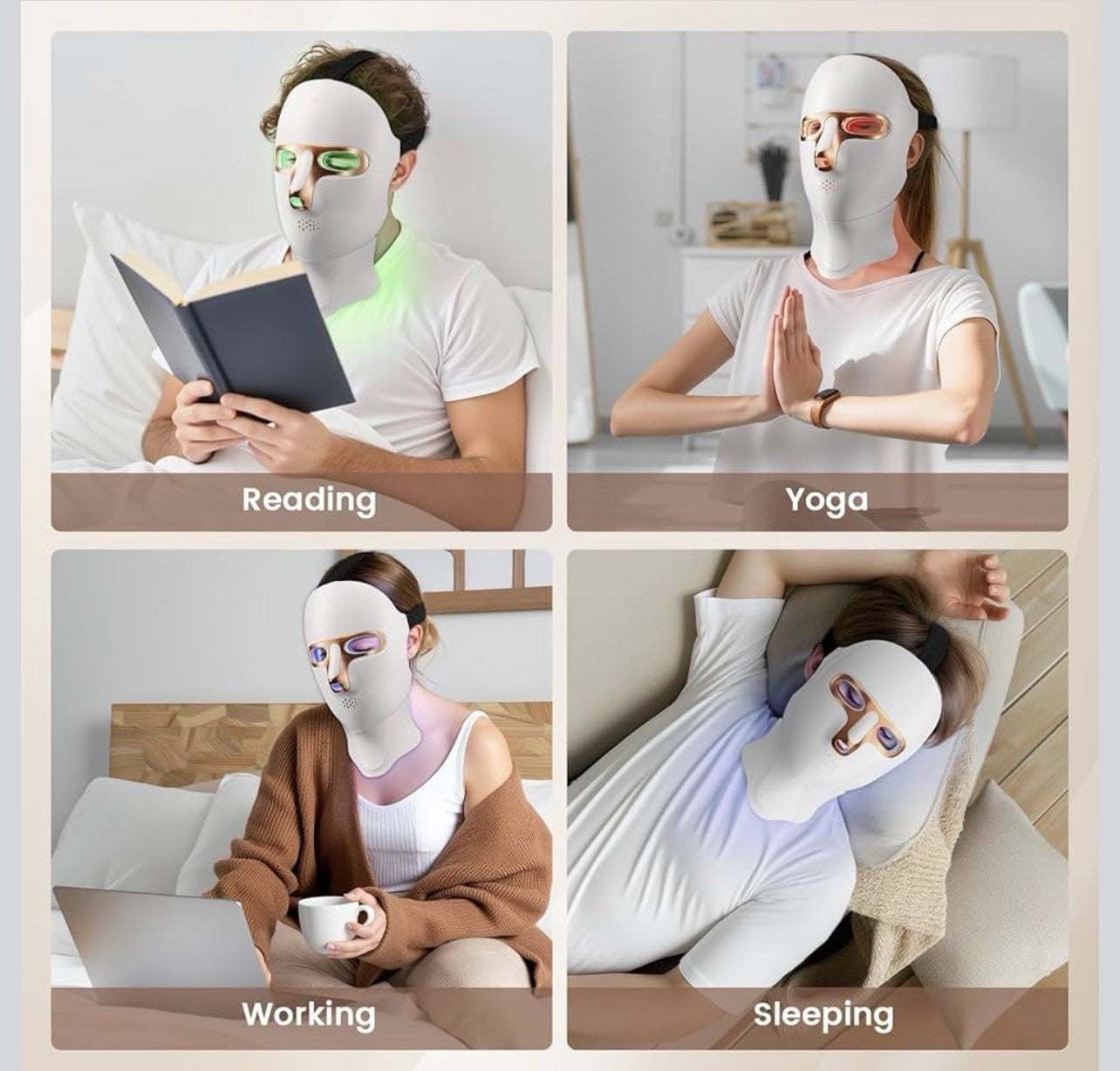 Máscara facial LED Terapia de luz Cuidado de la piel Anti envejecimiento US NEW6