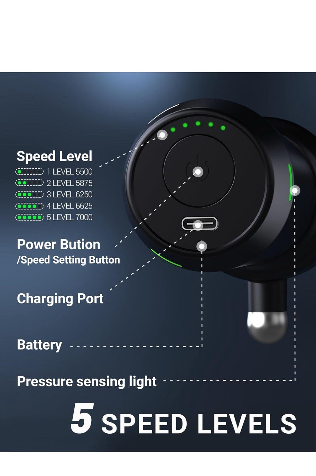 HYAKO R1 - Masajeador muscular vibratorio de tejido profundo, masajeador de espa4