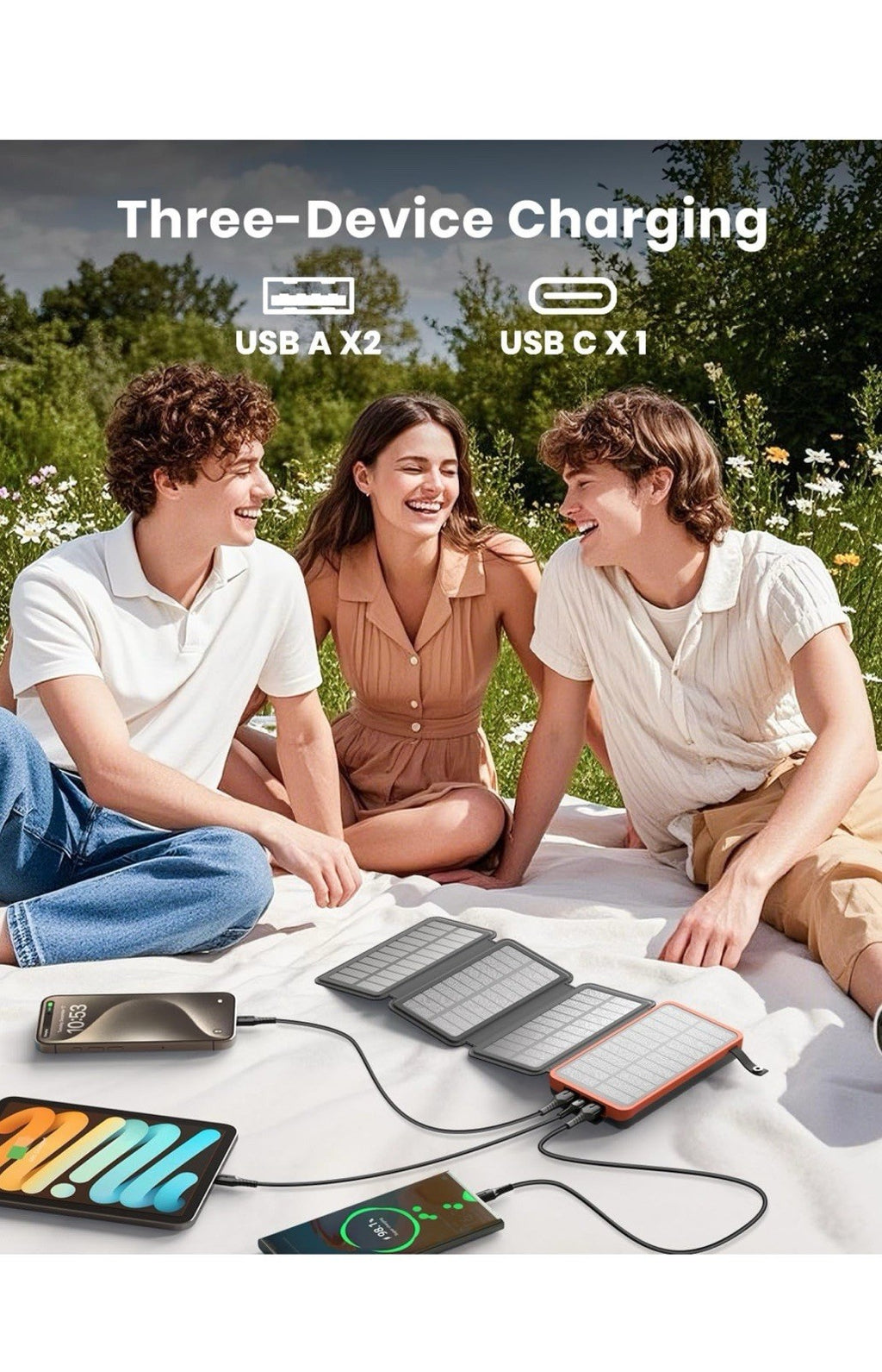 Cargador solar de 25000 mAh, banco de energía portátil para exteriores Hiluckey5