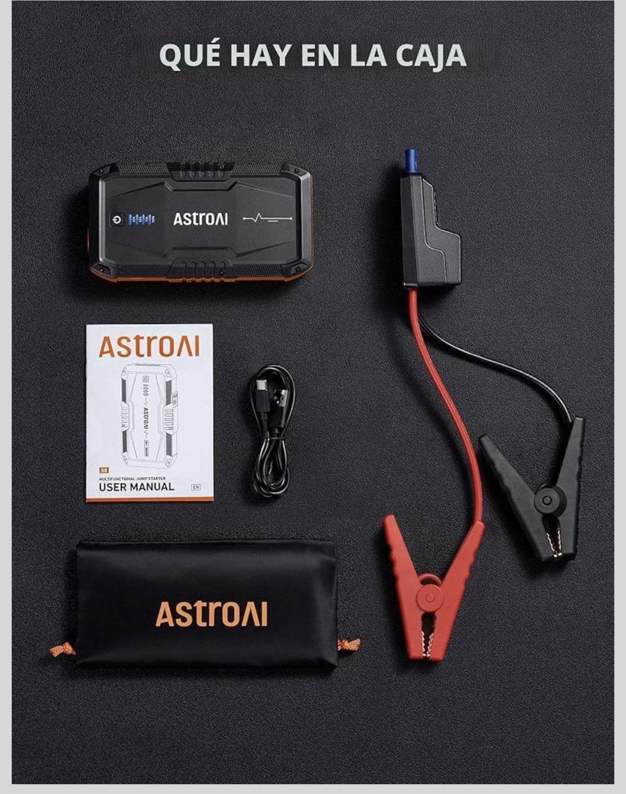 AstroAI Arrancador de batería de coche S8, batería de arranque de coche de 15007