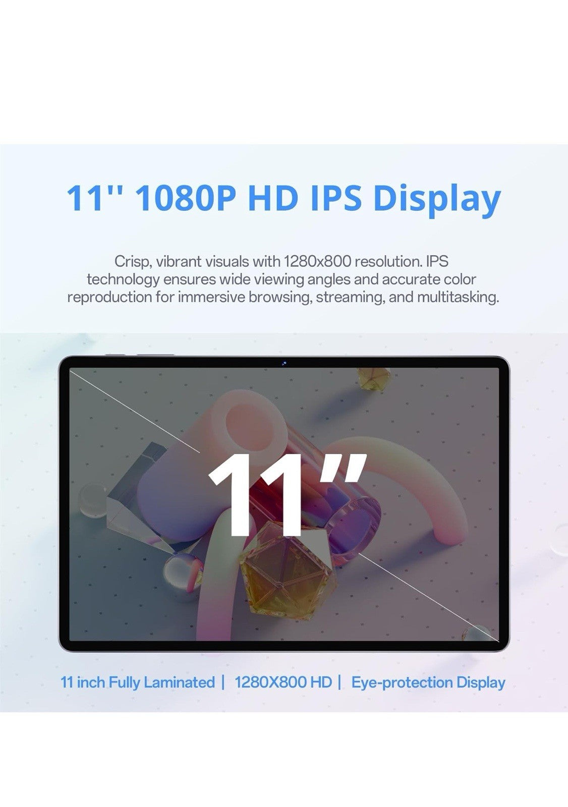 EDUAITAB Android 15 Tablet,11 Inch Tablet 1280X800 FHD Display,Octa-Core,16GB RA