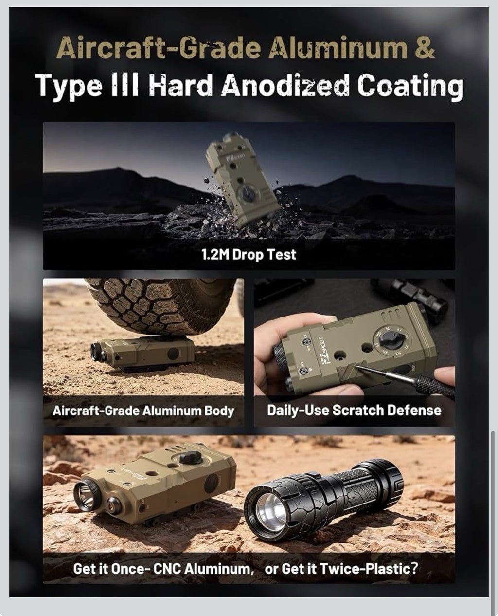 1600 Lumen 3-in-1 Rifle Laser Light Combo, Green/IR Laser, Ar Light **NEW**5