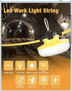 LED Construction String Light 100FT, 130W 16000Lm 100FT 2Prong, White 1