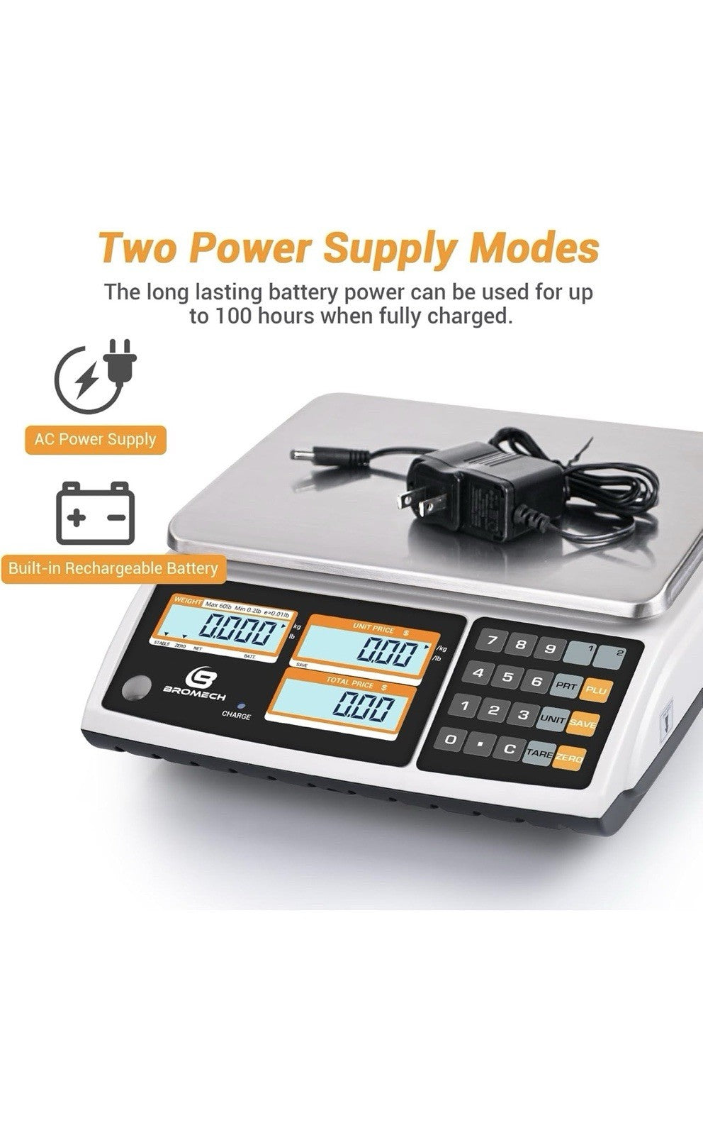 Price Computing Scale NTEP Certified for Legal Trade Rechargeable, Commercial...7