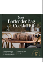 Bartender Kit Bag with 17 Pc Cocktail Tools Waxed Canvas Traveling Bar Barillio1