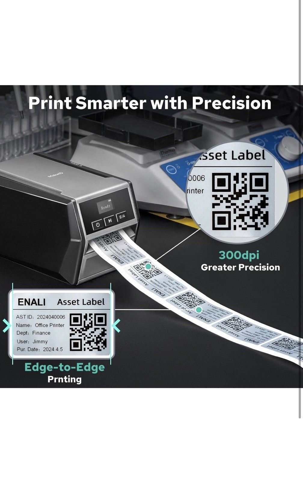 D50 Industrial Label Printer, Desktop Label Maker 2" Print Head, Mobile APP & PC3