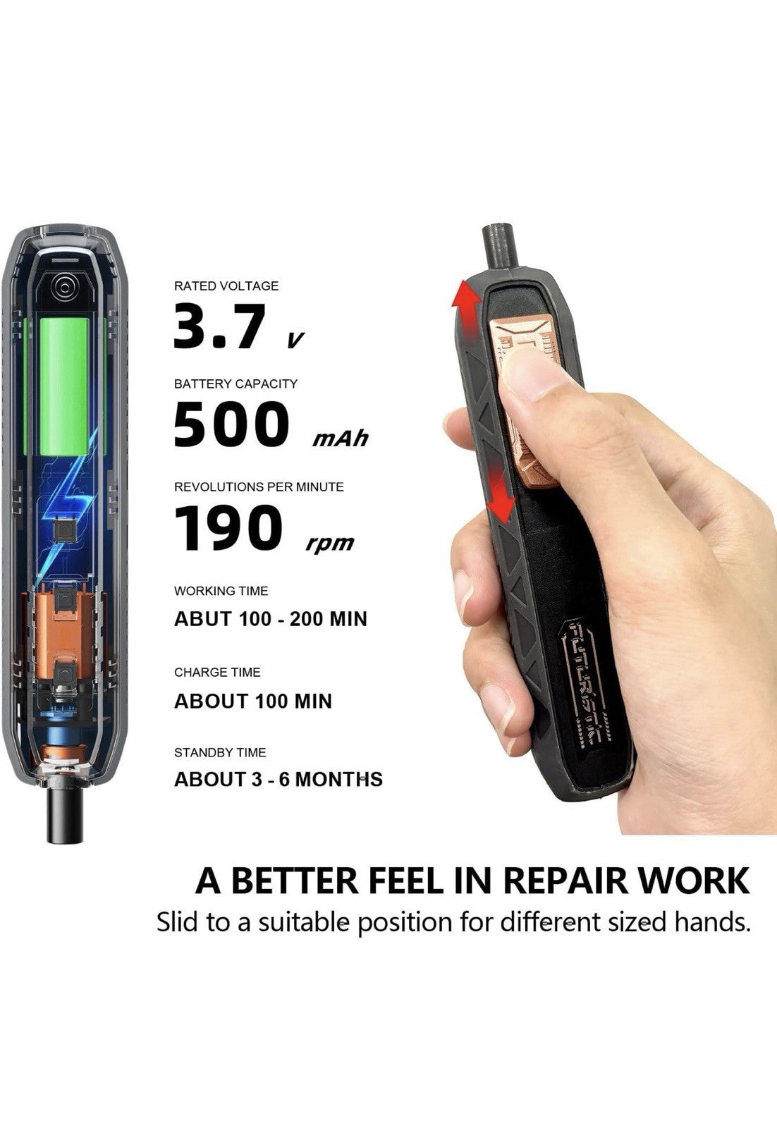 EZARC Electric Screwdriver Set, 181 in 1 Cordless Screwdriver, 3 Torque Black 3