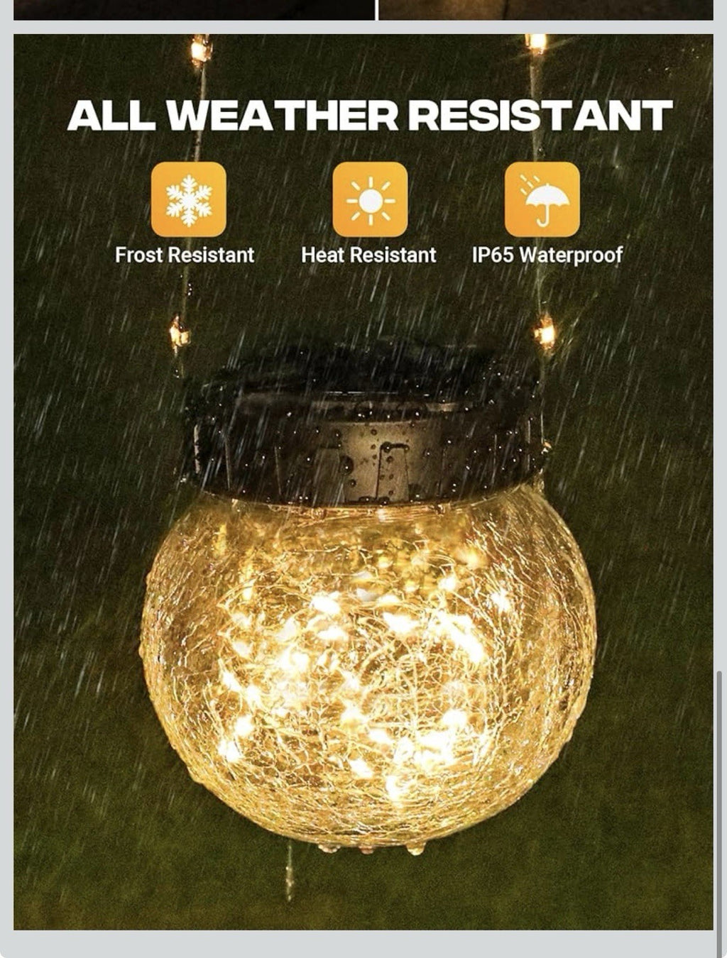 Solar Lights Outdoor Waterproof 12-Pack, Solar Powered Hanging Lantern Cracked G7