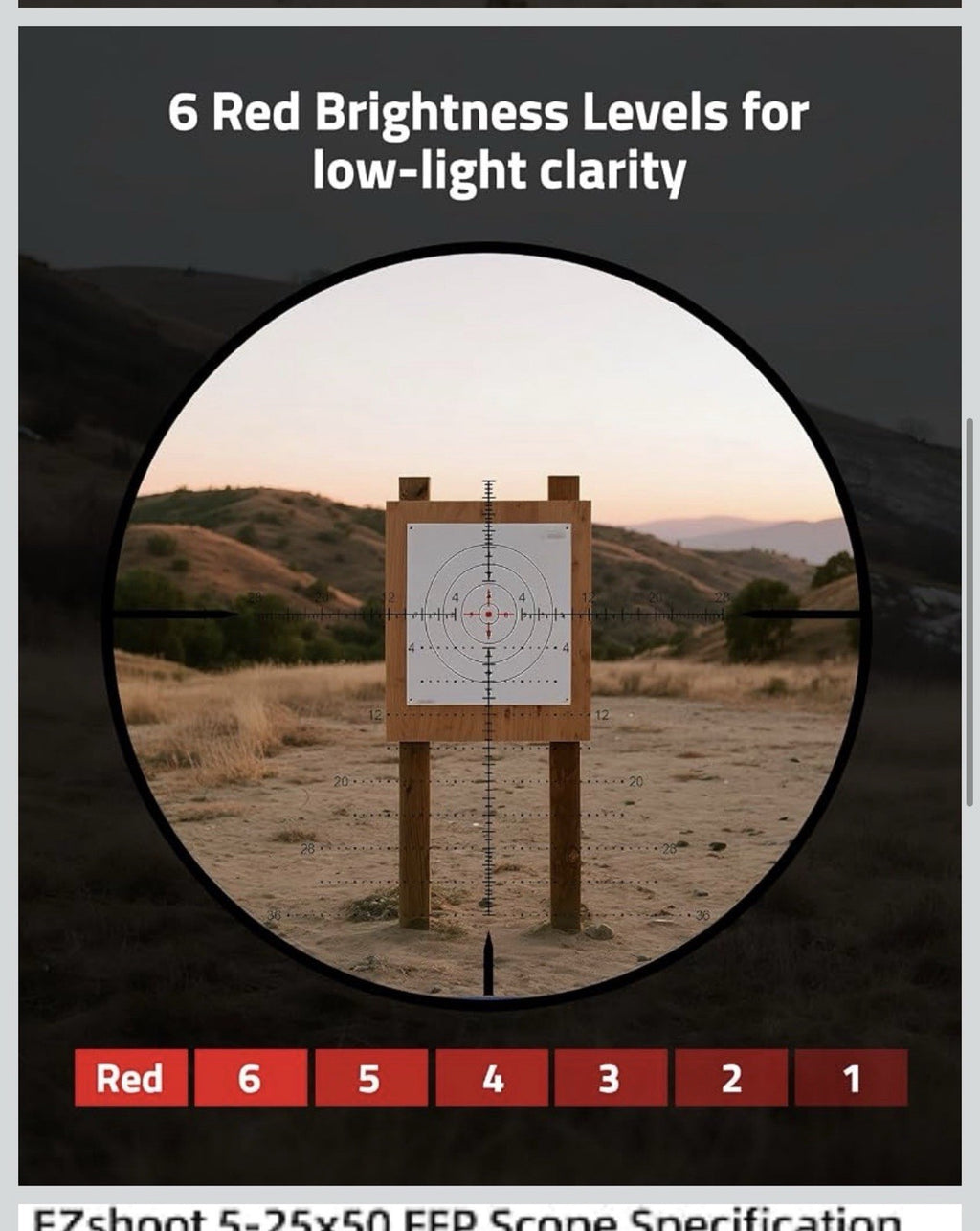 EZshoot FFP Rifle Scope with Zero Stop, MOA Illuminated Reticle, Parallax Ad4