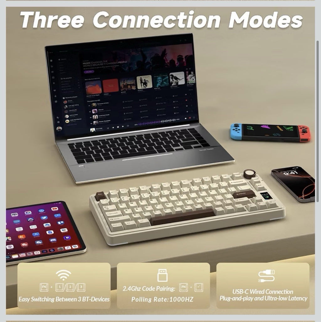 AULA S75 PRO Wireless Mechanical Gaming Keyboard with Screen&Knob, 80 Keys2