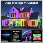 Luces exteriores permanentes, luces de alero RGB de 200 pies con control de apli5