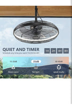 Outdoor Ceiling Fans with LED Lights & Remote Control, 20'' Gazebo Fan5