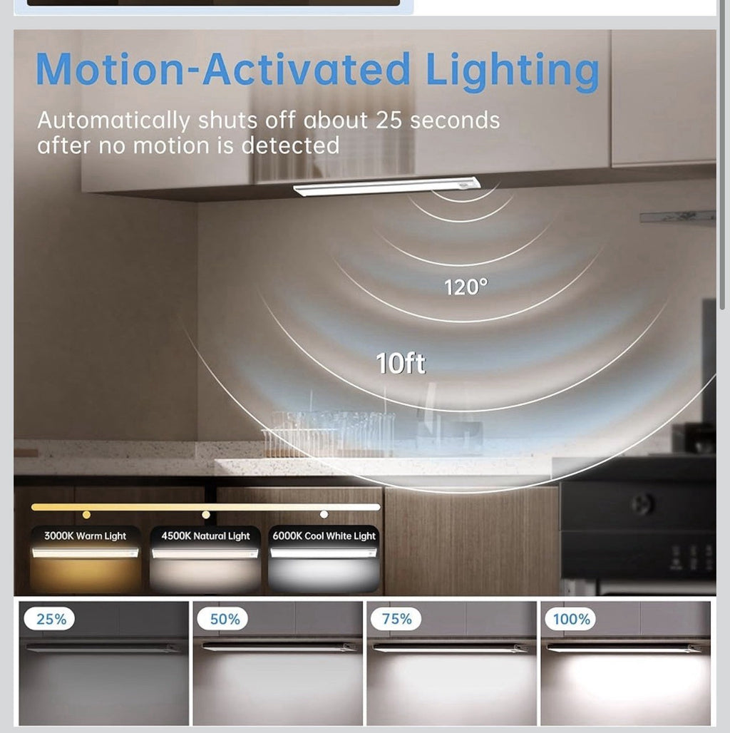 5 Pack Under Cabinet Lighting,Rechargeable Motion Sensor Light Indoor,3 Colors D2
