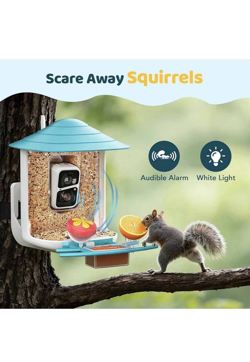 TUC Comedero Inteligente para Pájaros con Cámara+Panel Solar Tarjeta SD 64g.20247