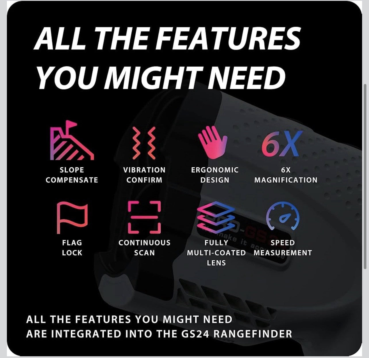 Gogogo Sport Vpro GS24 Golf & Hunting Laser Rangefinder, 7X Magnification2