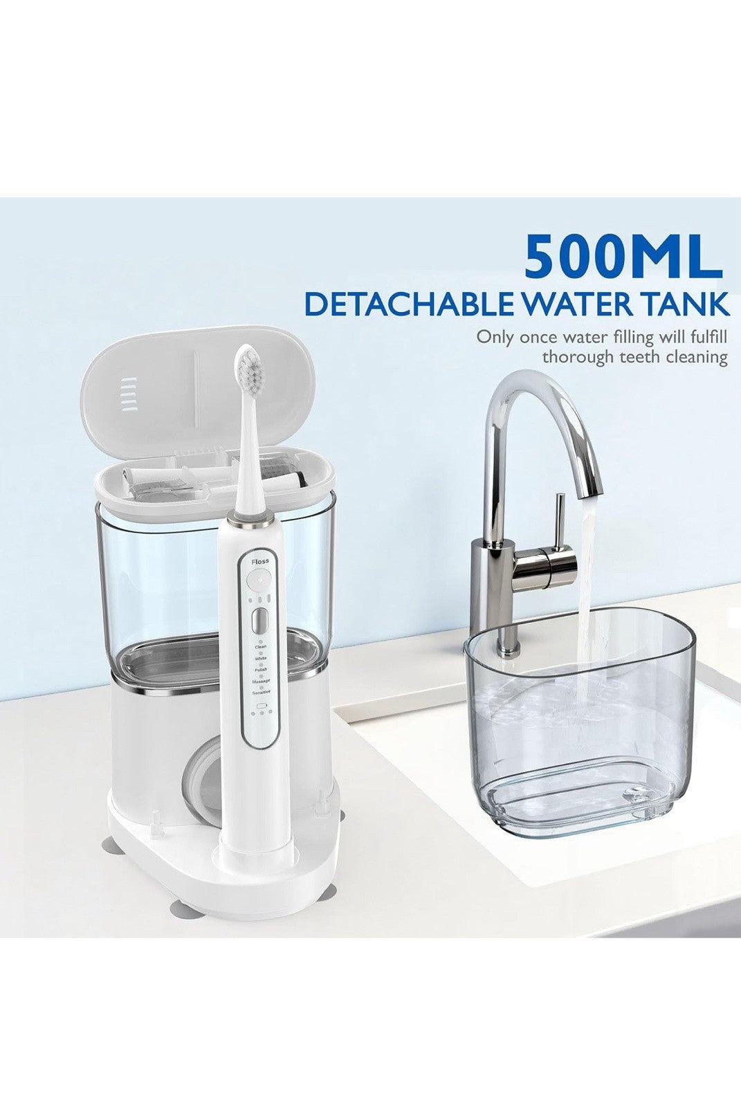 Electric Toothbrush with Water Flosser - Wireless Charging 3 in 1 Flossing Tooth5