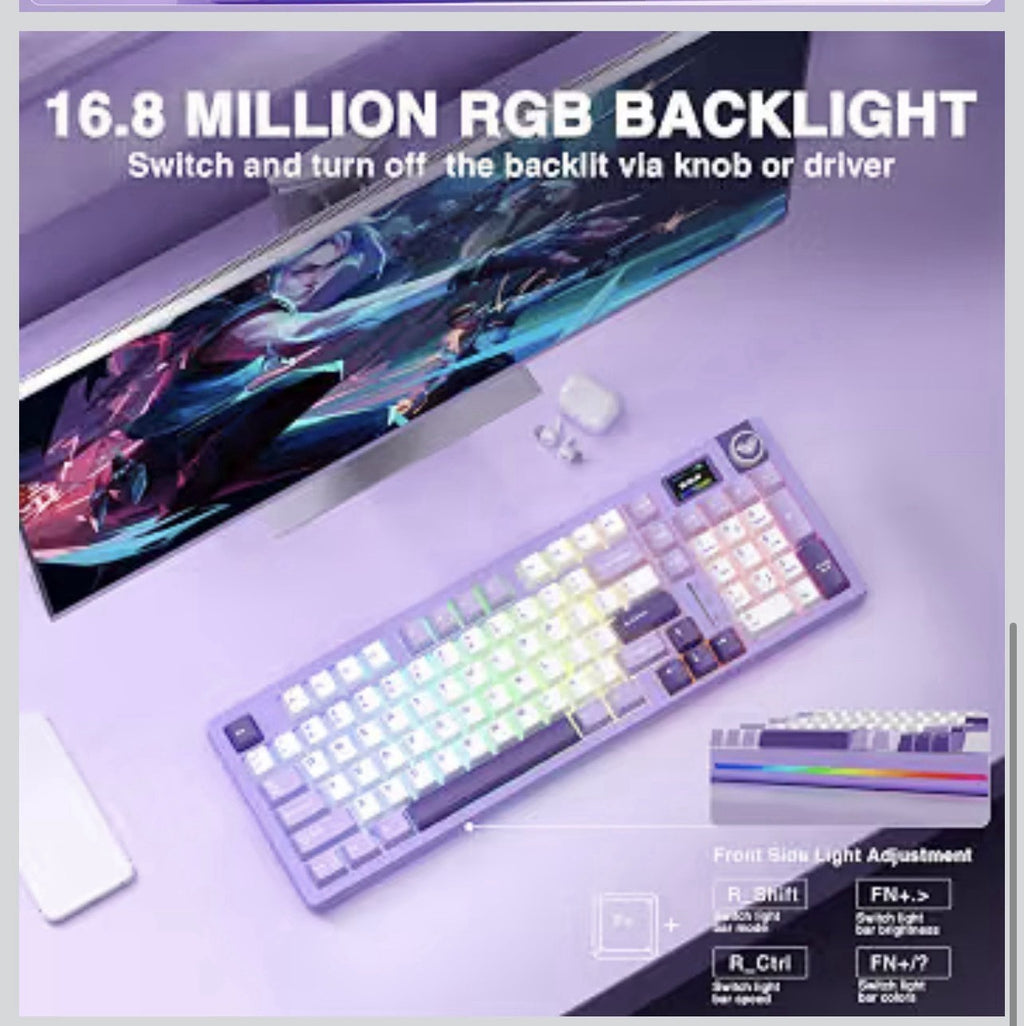 AULA S98 Pro Wireless Mechanical Gaming Keyboard with Screen, Knob, 96 Keys 24
