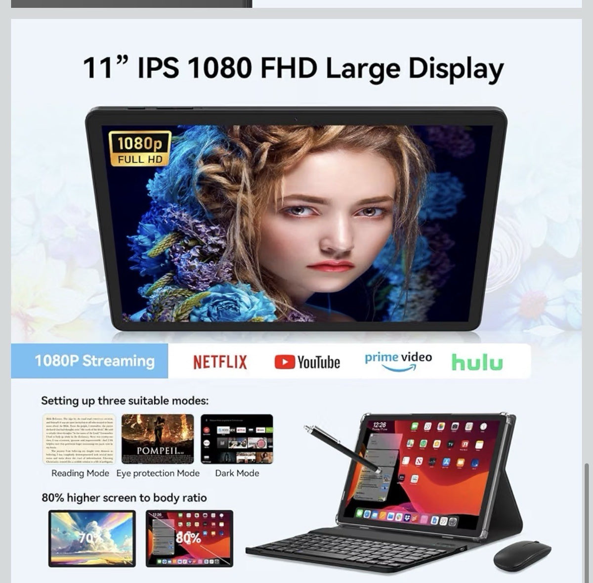 Tablet 11 inch Android 16 Tablet 2026 Latest Update Octa-Core 128GB+5