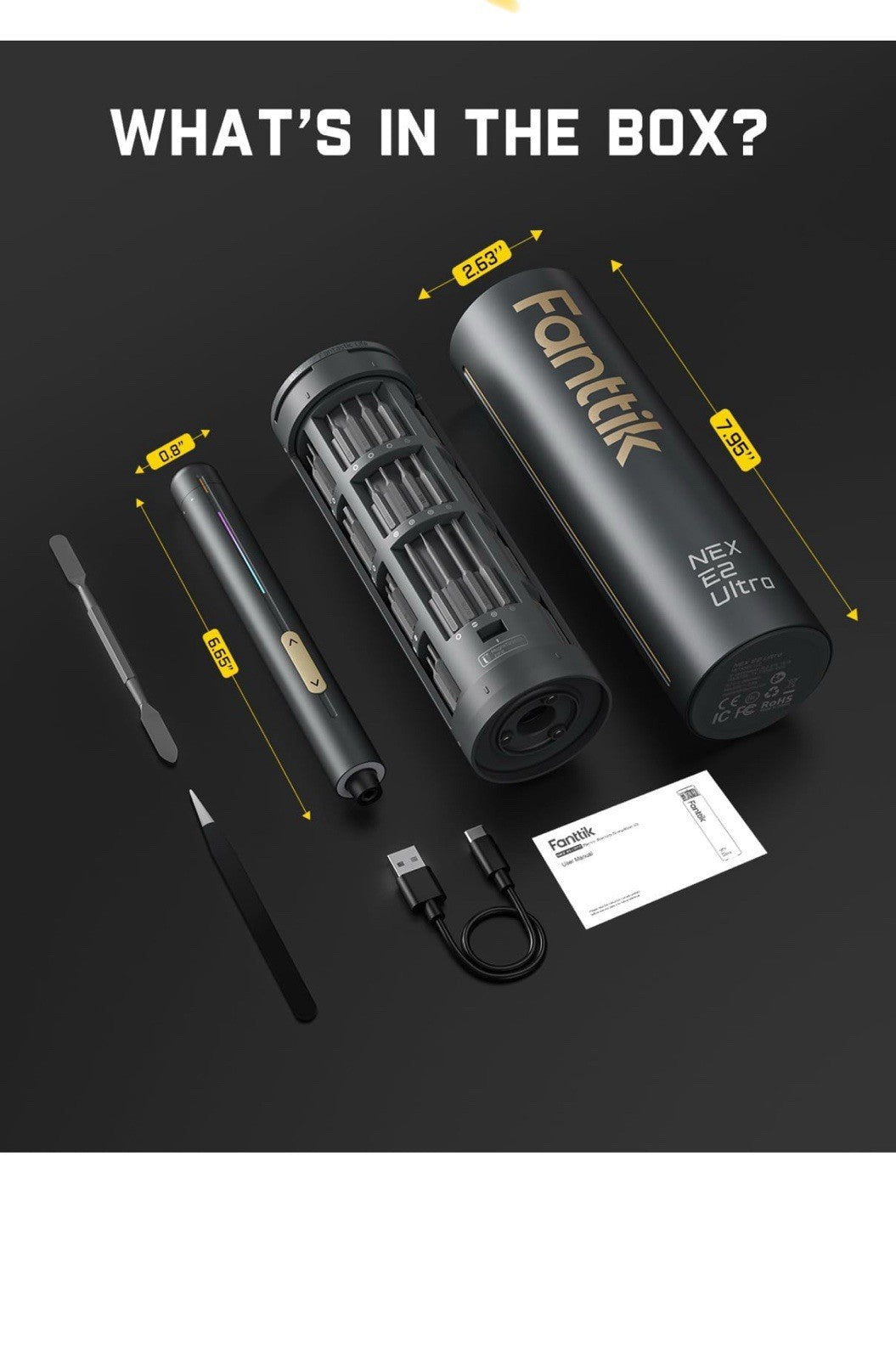 Fanttik E2 Ultra 3.7V Mini Electric Screwdriver Electric Screwdriver Cordless...8