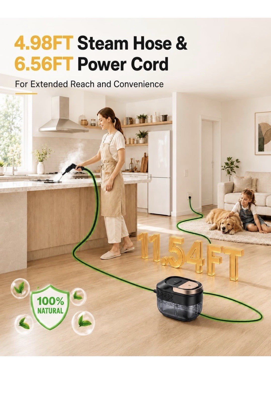 Steam Cleaner for Home，9-IN-1 Handheld Steam Cleaner with 3 Steam3