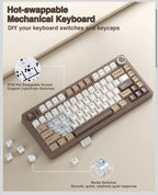 AULA F75 75% Wireless Mechanical Keyboard, Hot Swappable Creamy Keyboard, Pre-3