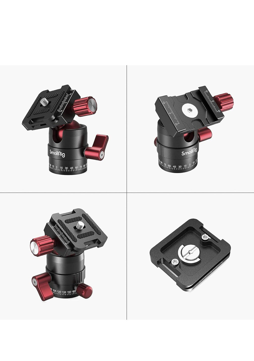 SmallRig Cabezal de bola de trípode, cabezal de bola panorámico giratorio de 3605