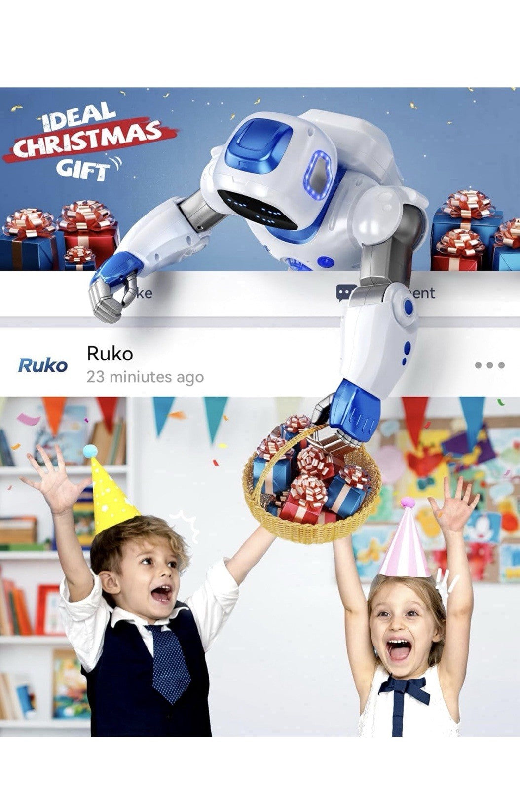 Ruko 1088 Smart Robot for Kids, Large Programmable Interactive RC Robot w Voice2