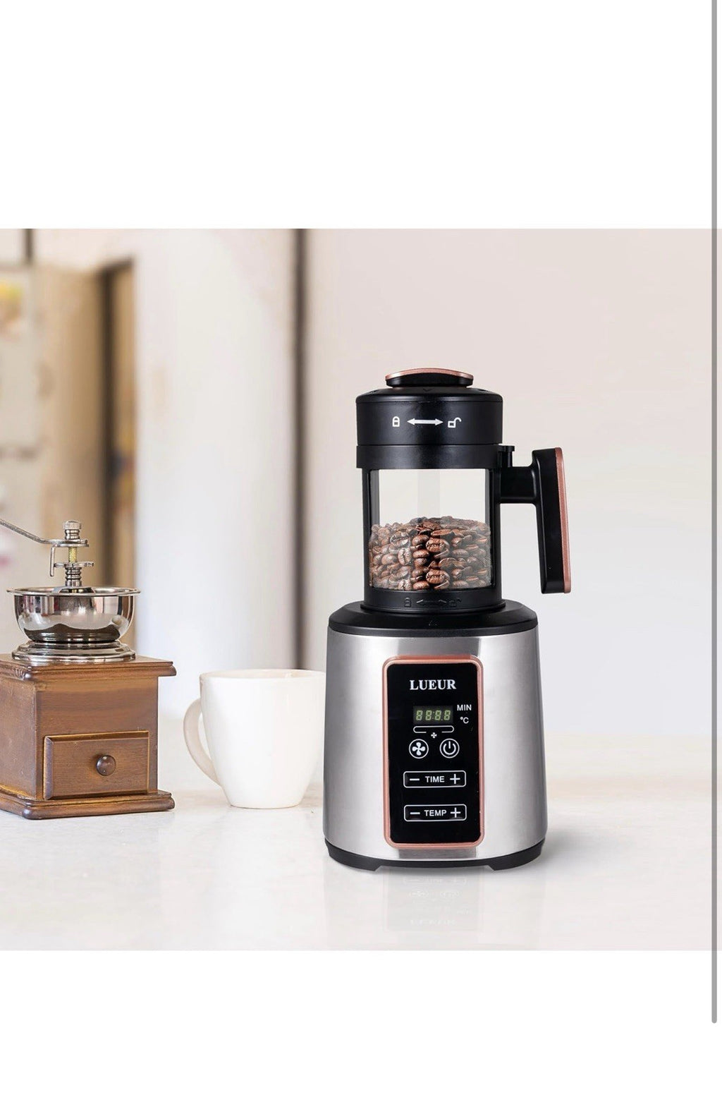 LUEUR Electric Coffee Bean Roaster Machine for Home Use, 1500W Hot Air Coffee1