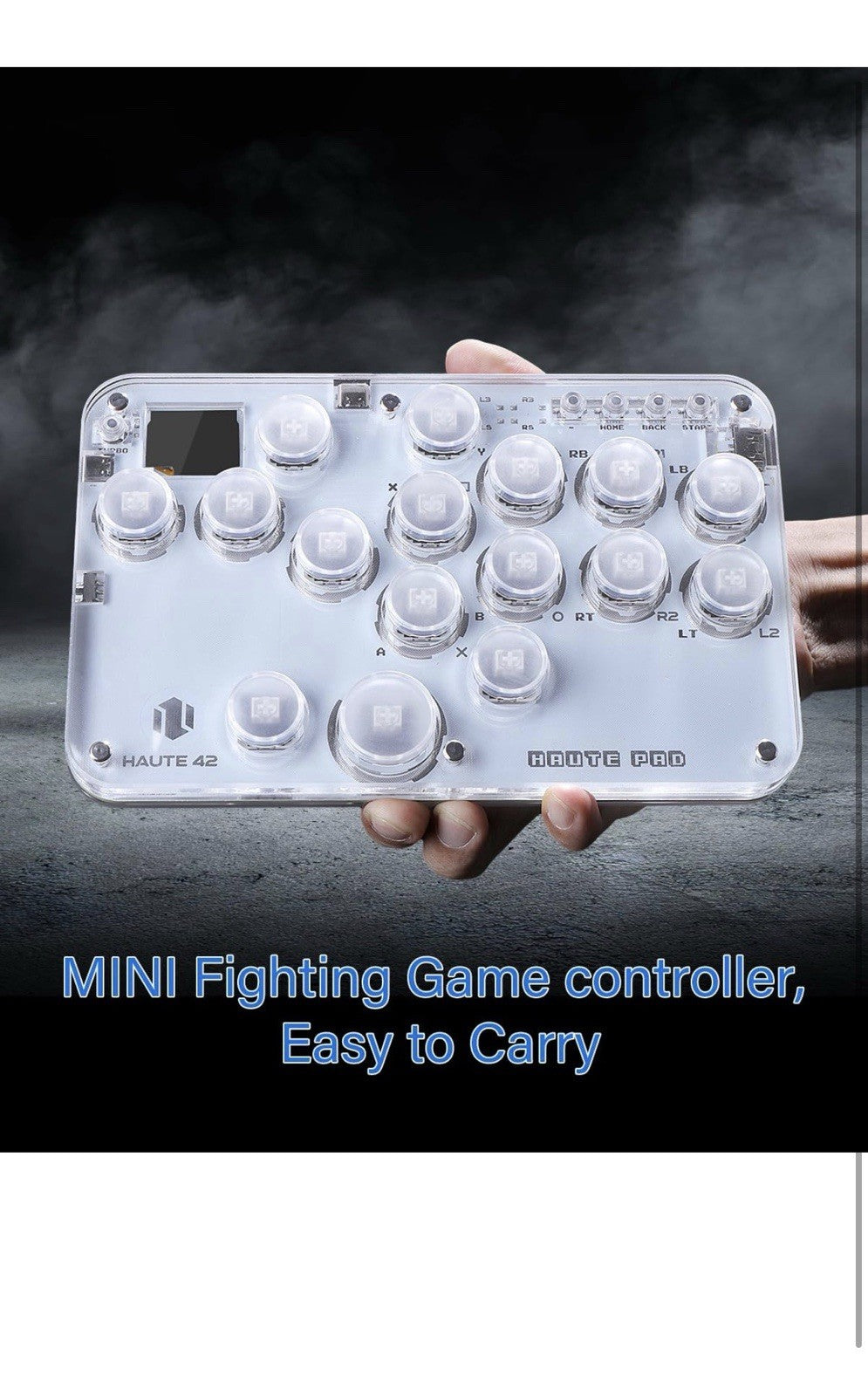 JZW-Shop Haute42 Leverless Arcade Stick G16, All-Button Arcade Controller Compat5