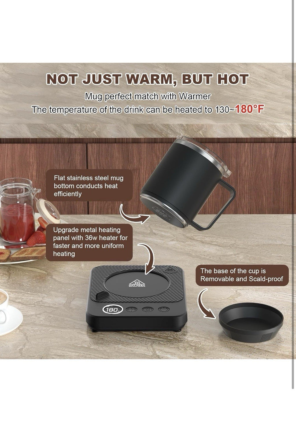 Coffee Mug Warmer & Mug Set for Desk, Smart Coffee Cup Warmer with 16oz Heate...1