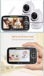 iFamily Split Screen Baby Monitor, Large Display Video Baby Monitor with 20
