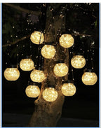 Solar Lights Outdoor Waterproof 12-Pack, Solar Powered Hanging Lantern Cracked G0