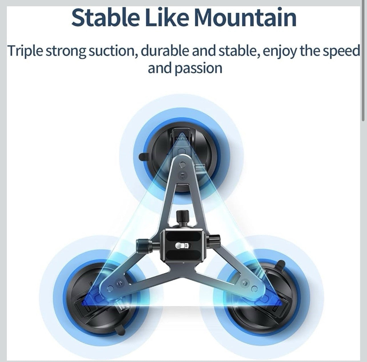 Soporte de montaje para cámara de triple ventosa, trípode resistente para2