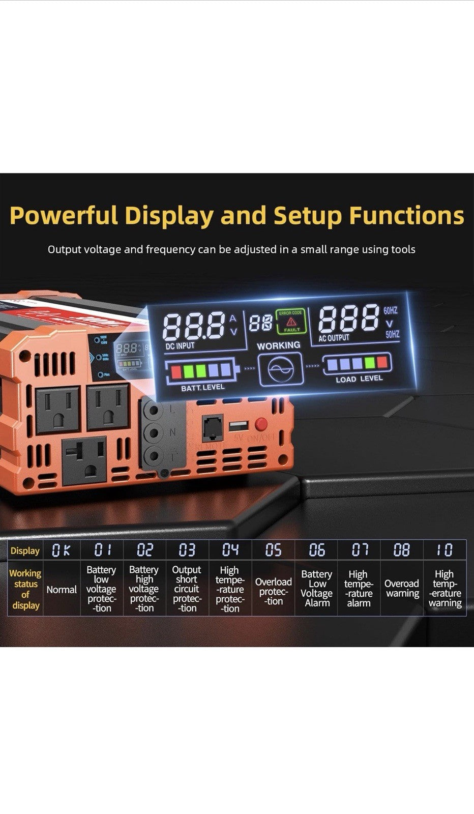 BELTTT 3000W Pure Sine Wave Inverter 12V DC to 120V AC for RV Truck *NEW*3