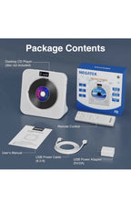 MEGATEK Reproductor de CD portátil Bluetooth para el hogar, reproductor de CD8