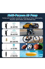 Compresor de aire portátil para inflado de neumáticos, inflado rápido, apagado a2