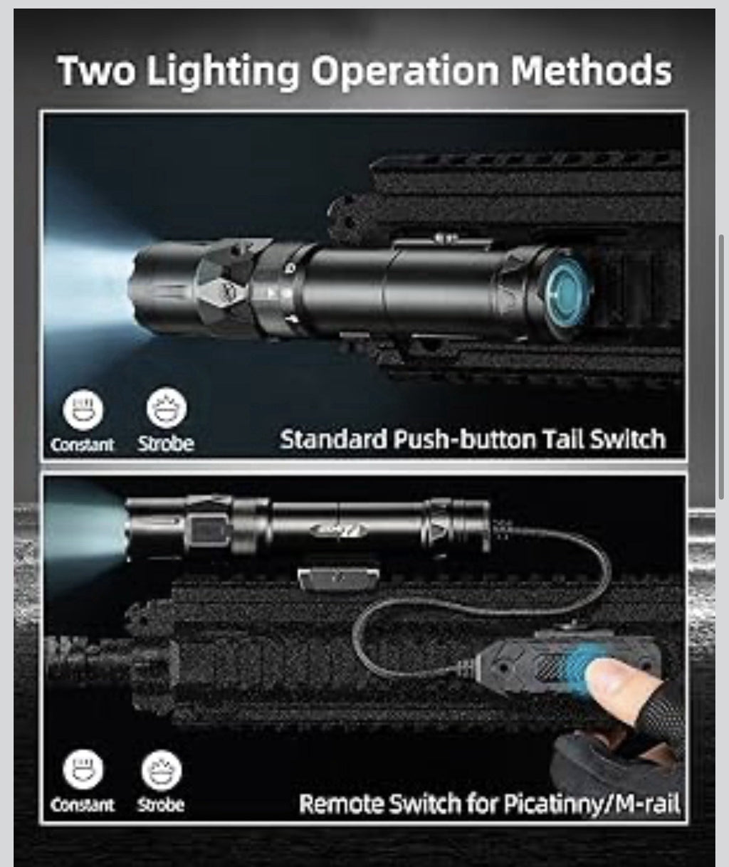 2500 Lumens Rifle Laser Light Combo Compatible with M-Rail, Rechargeable4
